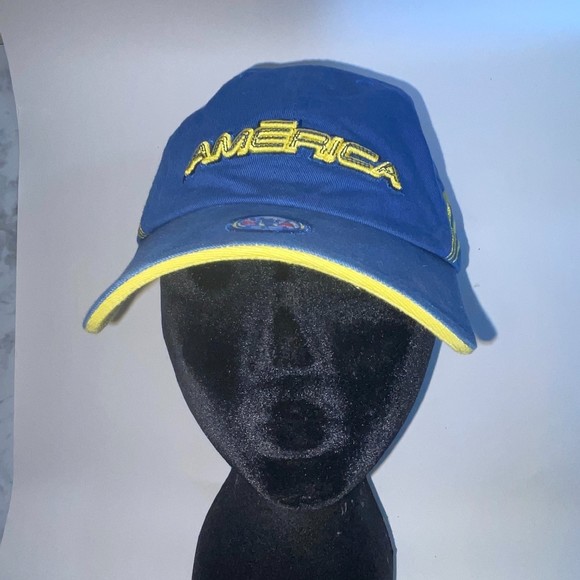 Club America Strapback Cap Hat Yellow/Navy/CA Logo soccer - Picture 2 of 13